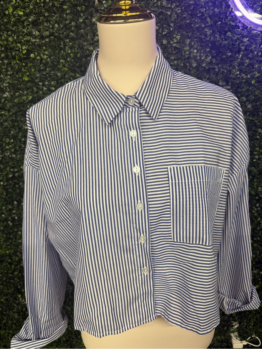 Olive & Oak Blue and White Striped Shirt